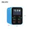 Швидкий зарядний пристрій RELIFE Q4 / 2xUSB QC / 2xType-C PD / TFT дисплей / 72W Max / Blue