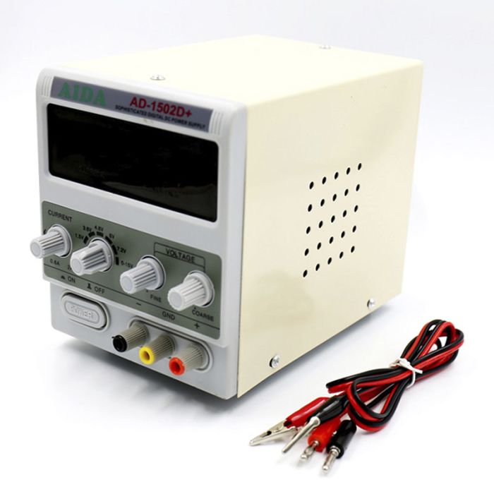Блок живлення AIDA AD-1502D+, 15V, 2A, цифрова індикація, RF індикатор, автовідновлення після КЗ