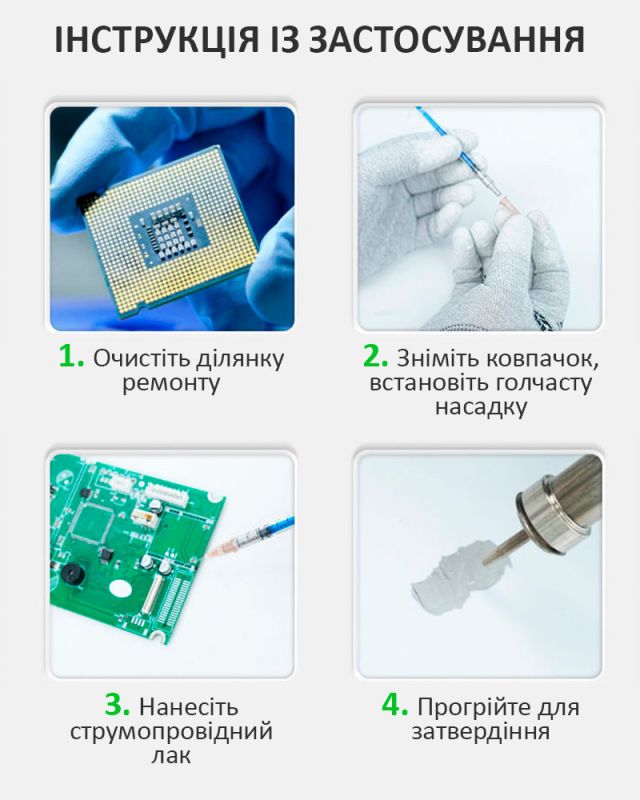 Токопроводящий лак на основе серебра RELIFE HW31 в шприце 1.0 мл