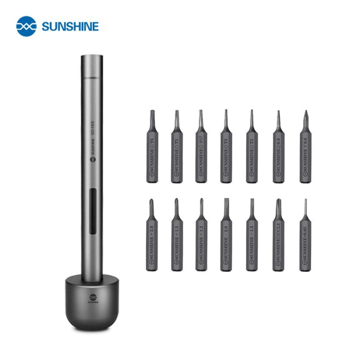 Акумуляторна викрутка SUNSHINE SD-18E / прецизійна / підсвітка / набір біт 14 шт. / iPhone 17