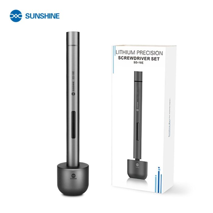 Акумуляторна викрутка SUNSHINE SD-18E / прецизійна / підсвітка / набір біт 14 шт. / iPhone 17