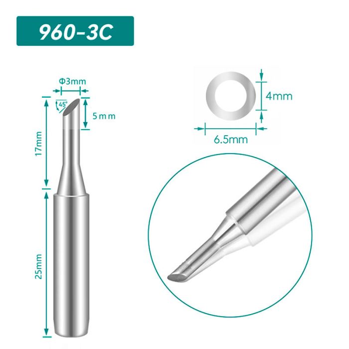 Жало, наконечник QUICK 960-3C для паяльной станции 936 / 936A / TS1100 / 8686D+ / 8786D+