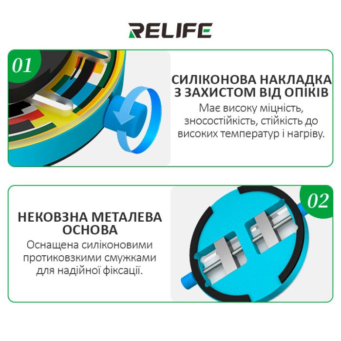 Тримач термостійкий RELIFE RL-601Q для ремонту плат, мікросхем, BGA