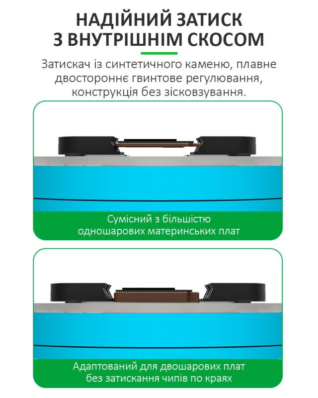 Тримач термостійкий RELIFE RL-601Q Pro для ремонту плат, мікросхем, BGA, поворотний 360°
