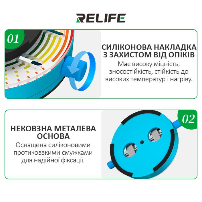 Тримач термостійкий RELIFE RL-601Q Pro для ремонту плат, мікросхем, BGA, поворотний 360°