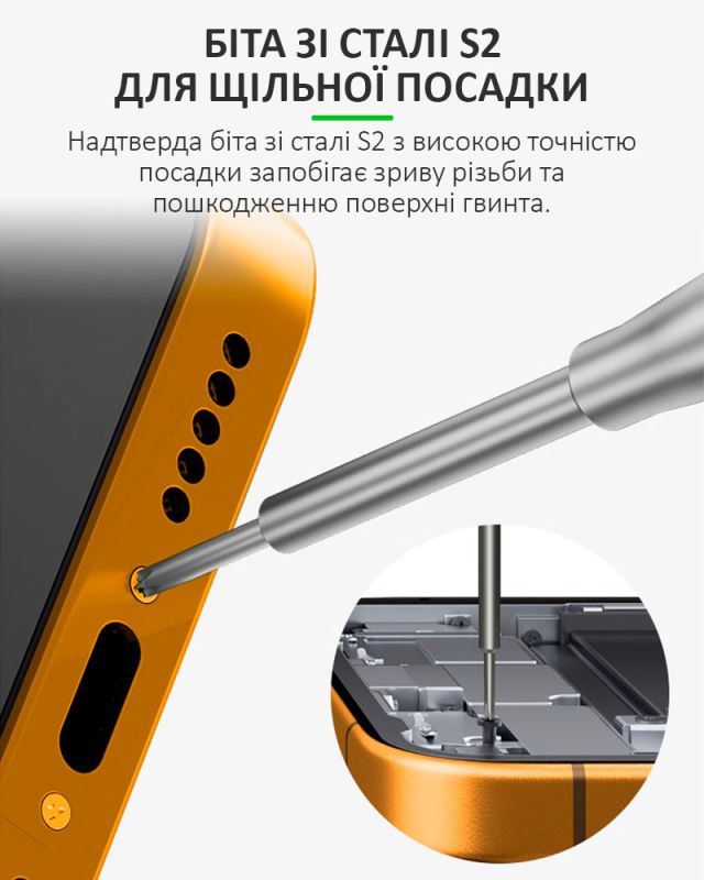 Набір викруток Relife RL-717A / прецизійні / для ремонту (Y0.6 / ★0.8 / ➕1.5 / iP2.5 / iP17) 5 шт.