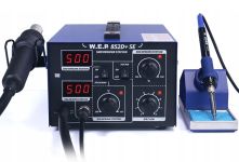 Паяльная станция 2 в 1 WEP 852D+SE pump / термофен + паяльник / компрессор / 4 насадки / 650 Вт