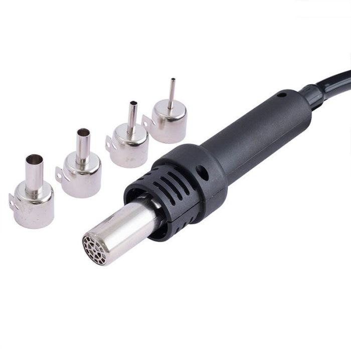 Паяльная станция 2 в 1 WEP 852D+SE pump / термофен + паяльник / компрессор / 4 насадки / 650 Вт
