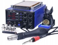 Паяльная станция 3 в 1 WEP 853AAA-I / фен / паяльник / сепаратор / LED дисплей / USB / 1180 Вт