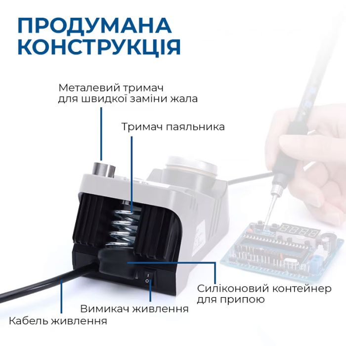 Паяльна станція WEP 982 V / прецизійний паяльник C210 / 90-450°C / 40 Вт Black