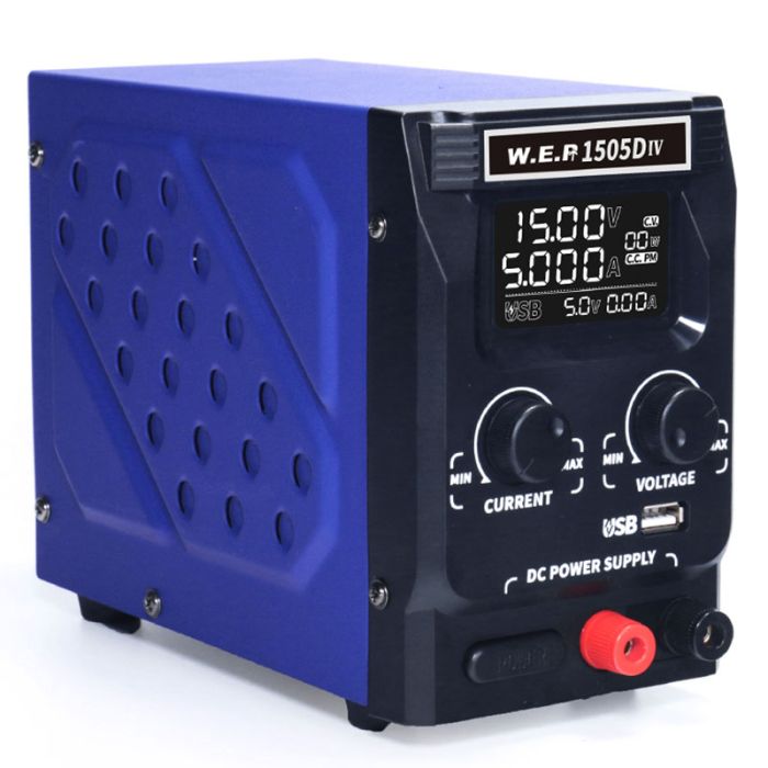 Блок живлення WEP 1505D-IV 15V 5A, імпульсний, з цифровою індикацією (V/A/W), Quick Charge 3.0