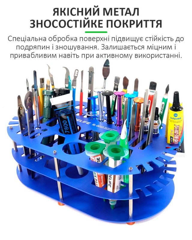 Органайзер для інструментів Relife RL-001D багатофункціональний / металевий / 290x170x95 мм