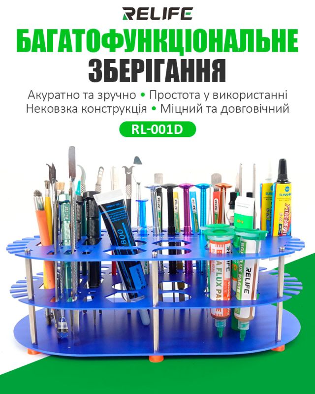 Органайзер для інструментів Relife RL-001D багатофункціональний / металевий / 290x170x95 мм