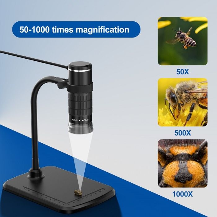 Микроскоп цифровой портативный AN104 / кратность 1000X / OTG Micro USB / Type-C / подсветка