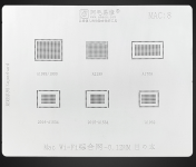 Трафарет BGA Amaoe MAC:8 для Macbook Wi-Fi (A1989/1990, A2159, A1706, 2016-A1534, 2015-A1534, A1932) (0.12mm)