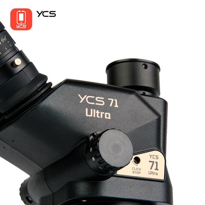 Мікроскоп тринокулярний YCS 71 Ultra / 6.7X-45X / адаптер CTV 0.5X / LED підсвітка / без штатива / Чорний