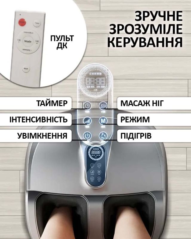 Масажер для ніг та ступнів JB-508 8D електричний, роликовий, з підігрівом, лімфодренажний White