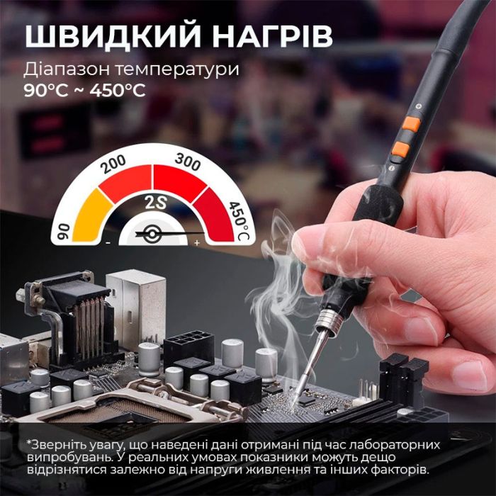 Паяльна станція Silverflo 982 V / прецизійний паяльник C210 / 90-450°C / 40 Вт Black