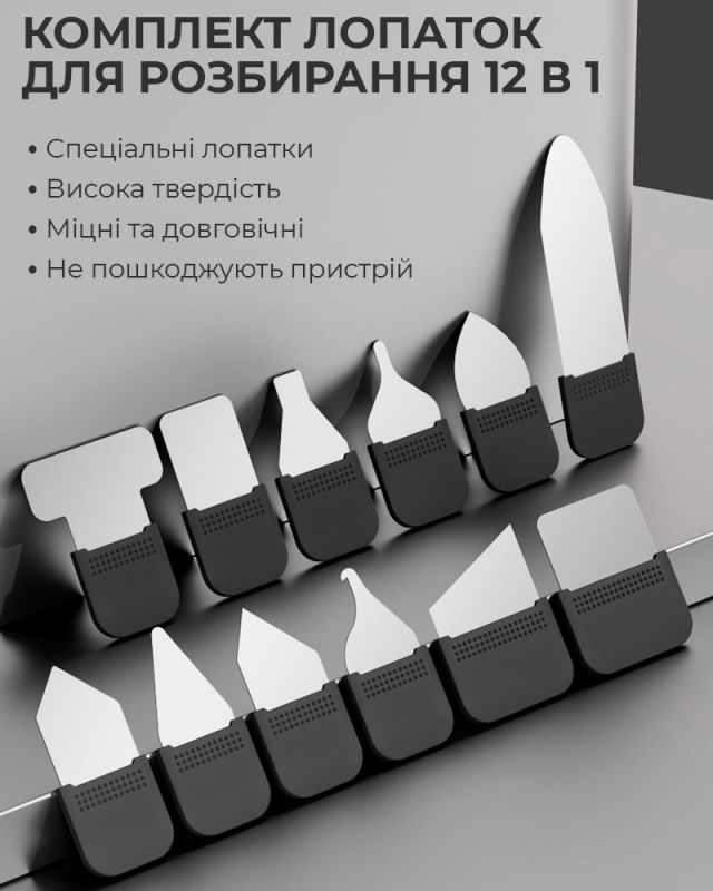 Набор лопаток TELIJIA TE-203 для разборки корпусов, техники, металл, 12 шт.
