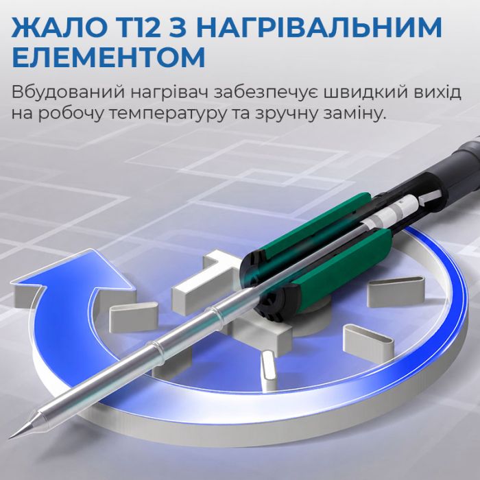 Паяльная станция 2 в 1 WEP 902D-IV / термофен + паяльник T12 / 3 канала памяти / 775 Вт