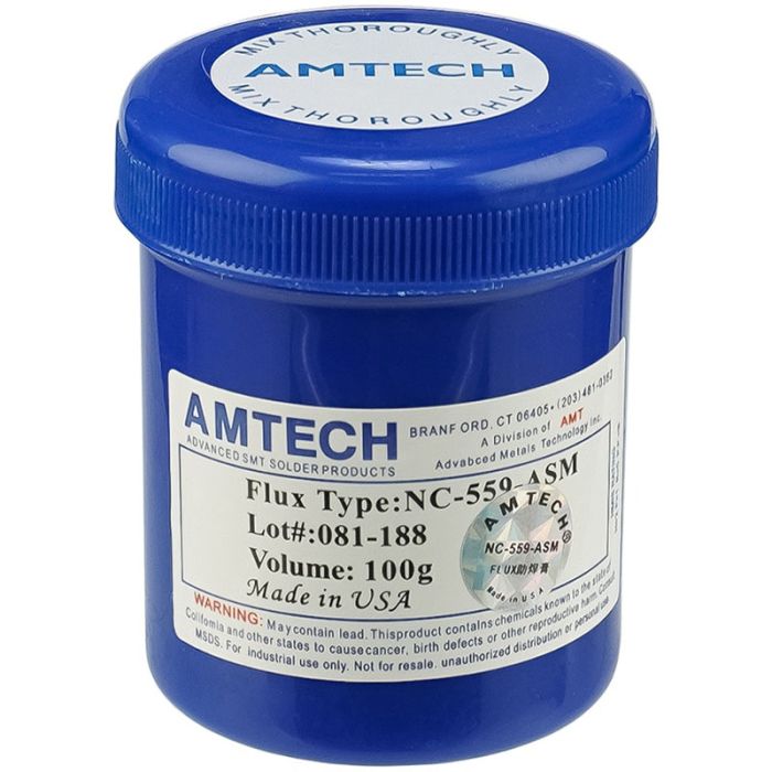 Флюс-паста AMTECH NC-559-ASM / без вмісту галогенів / синя банка 100г