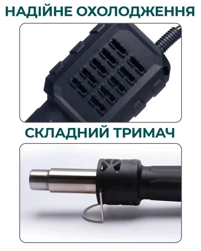 Термофен YIHUA 8858-IV / ЖК-дисплей / цифровая регулировка / компактный / 120 л/мин / 100 - 500°C / 700 Вт