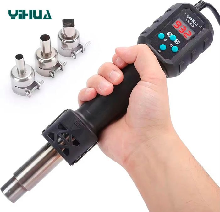 Термофен YIHUA 8858-IV / ЖК-дисплей / цифровая регулировка / компактный / 120 л/мин / 100 - 500°C / 700 Вт