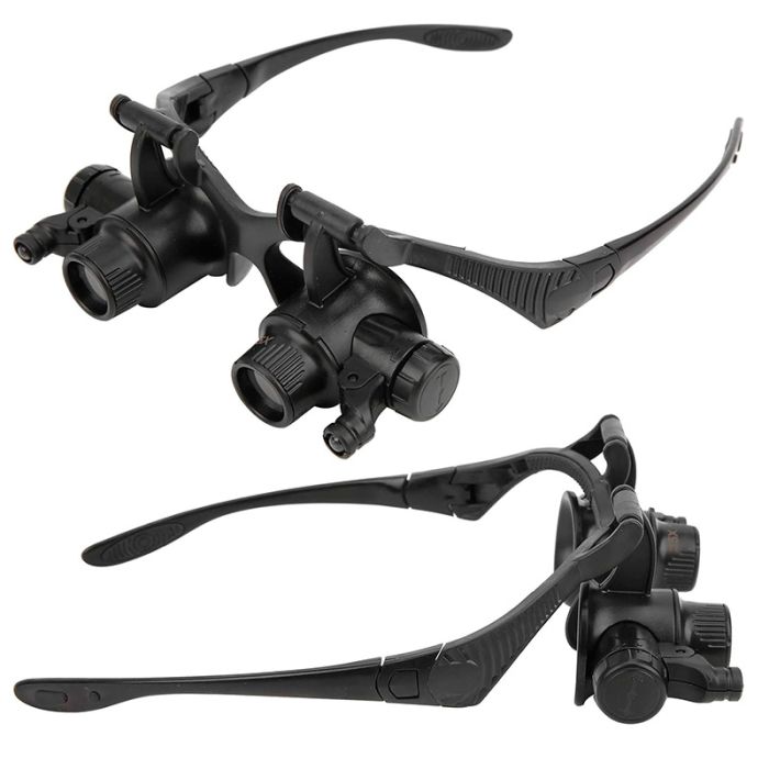 Лупа окуляри бінокулярні Magnifier 9892G8KX з LED підсвіткою / 8 пар лінз 2.5X - 25X