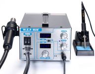 Паяльная станция 2 в 1 WEP 952D+ / термофен + паяльник / жало 900М / 4 насадки / 100 - 450°C / 700 Вт