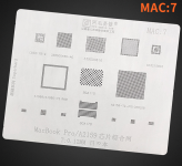 Трафарет BGA Amaoe MAC:7 для MacBook Pro/A2159 (CB3217B12,338S00466-A0,339S00616,CD3215B03) (0.12mm)