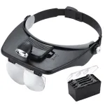 Лупа окуляри бінокулярні Magnifier 81001-A з LED підсвіткою / збільшення 1.2X 1.8X 2.5X 3.5X