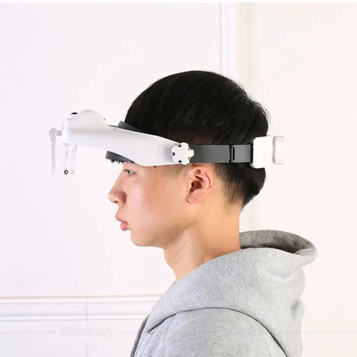 Лупа окуляри бінокулярні Magnifier 81000-S з LED підсвіткою / збільшення 1.2X 2X 8X