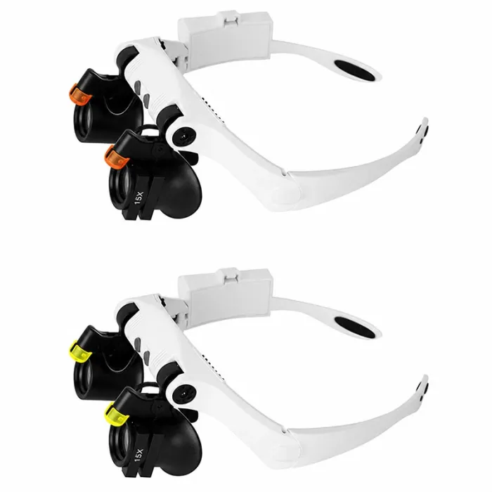Лупа окуляри бінокулярні Magnifier 32521-SX з LED підсвіткою / збільшення 3X 4X 5X 6X 7X 10X