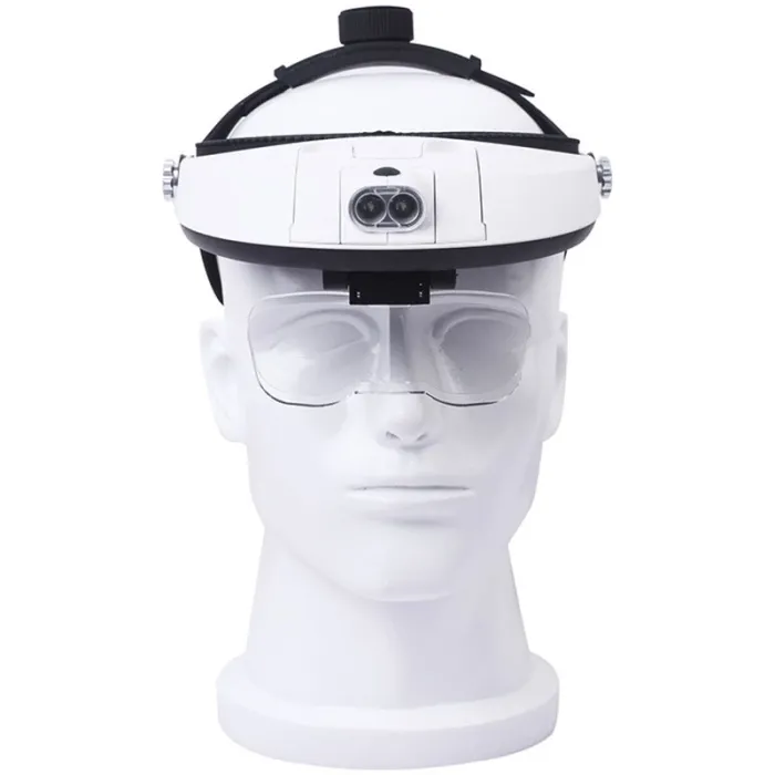 Лупа окуляри бінокулярні Magnifier 81001-H з LED підсвіткою / збільшення 1X 1.5X 2X 2.5X 3.5X
