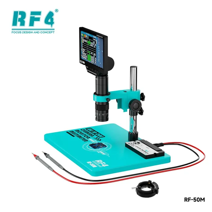 Мікроскоп цифровий з мультиметром RF4 RF-50M / монітор HD 7" / кратність 7X-45X / HDMI / пульт / підсвітка