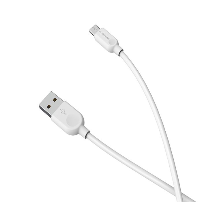 USB кабель Borofone BX14 Micro 2.4A 2m білий
