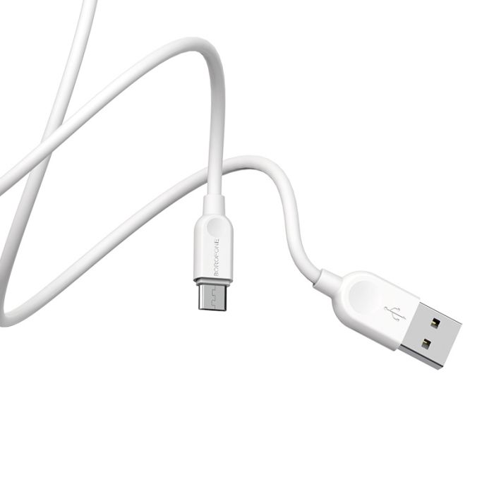 USB кабель Borofone BX14 Micro 2.4A 2m білий