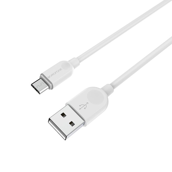 USB кабель Borofone BX14 Micro 2.4A 2m білий