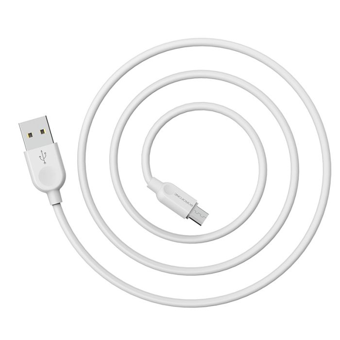 USB кабель Borofone BX14 Micro 2.4A 2m білий