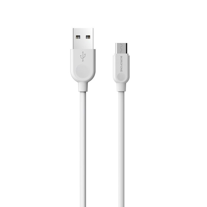 USB кабель Borofone BX14 Micro 2.4A 2m білий