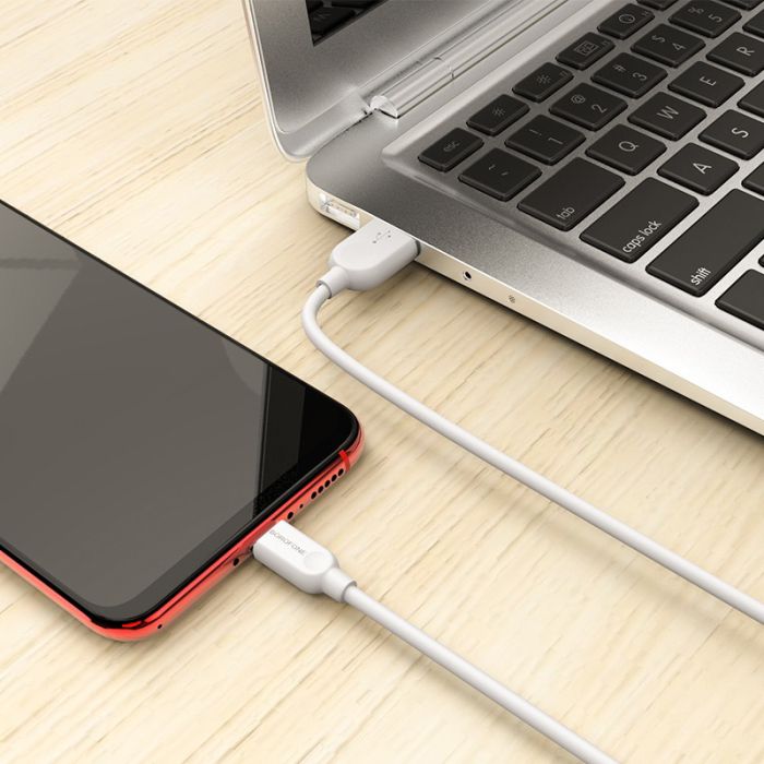 USB кабель Borofone BX14 Micro 2.4A 2m білий
