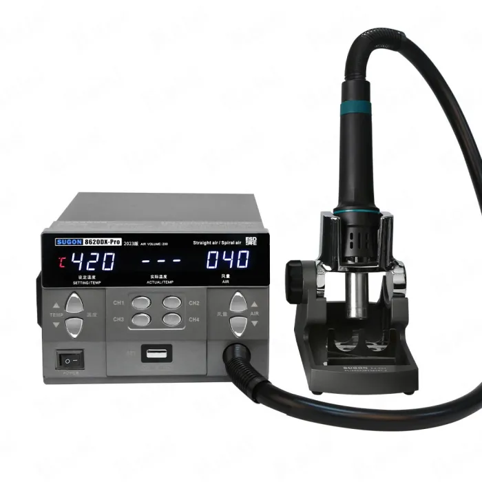 Термовоздушная паяльная станция SUGON 8620DX Pro фен / 100-500°С / 4 канала памяти / 4 насадки / 1300 Вт