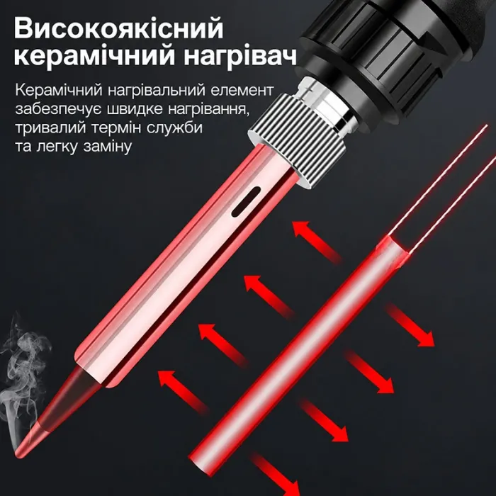 Паяльник A-096 / Жало 900M / LCD екран / кнопкове регулювання / 180 - 480 ° C / 220В 80Вт