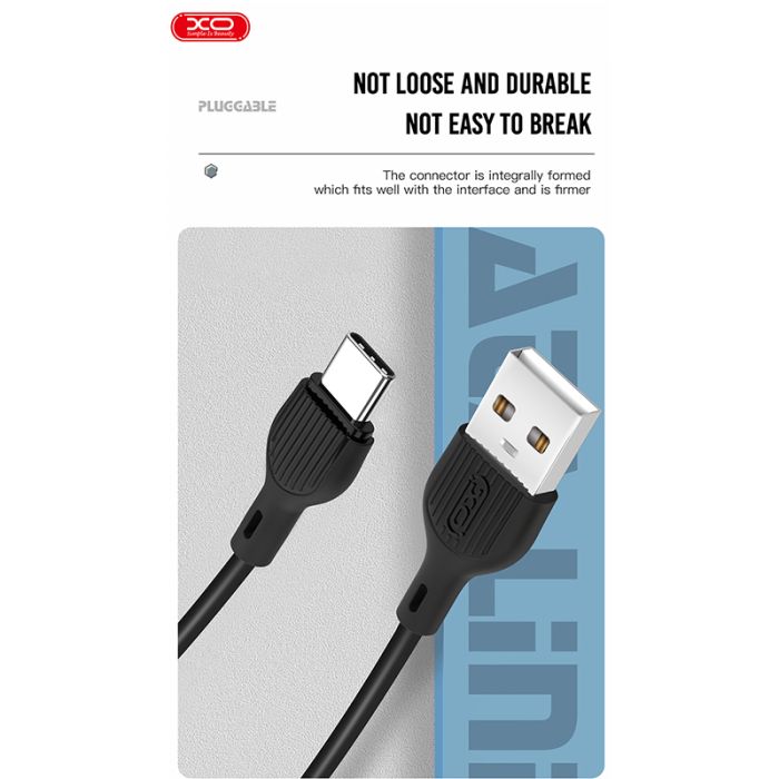 USB Кабель XO Type-C NB200 2.1A 2.0m Black