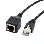 Подовжувач мережевого кабелю RJ45 Ethernet (тато-мама) екранований Чорний 1.5м