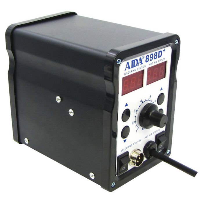 Паяльная станция 2 в 1 AIDA 898D+ / термофен + паяльник / 3 насадки / 100 - 480°C / 600 Вт