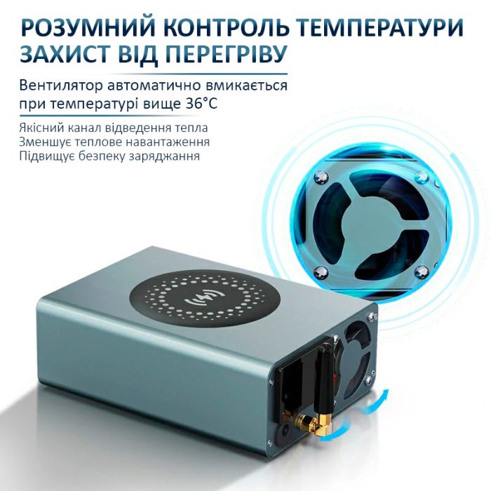 Зарядна станція AiXun DP20 / 8 USB / швидка зарядка QC4.0 PD3.0 + бездротова / 8А / 200Вт