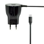 Сетевое зарядное устройство Gelius Ultra Edition USB + Type-C 2A Black 1.2m