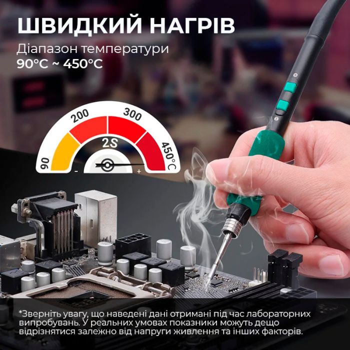 Паяльная станция YIHUA 982 V / прецизионный паяльник C210 / 90-450°C / 40 Вт Black