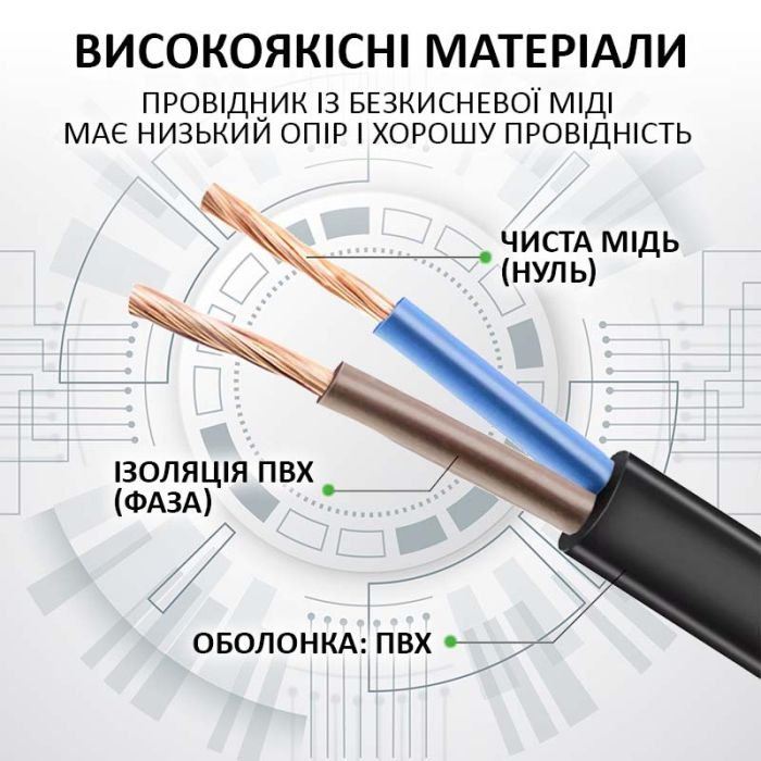 Кабель питания XP-46 CEE 7/16 - C7 2PIN провод медь / 2x0.5мм / 1.5м
